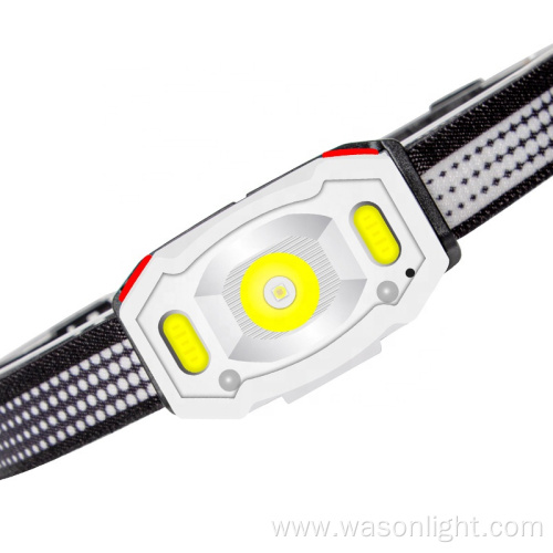 New Arrival LED Headlamp Gesture Sensing Headlight 350 Lumens Waterproof Rechargeable Head Lamp For Adults and Child